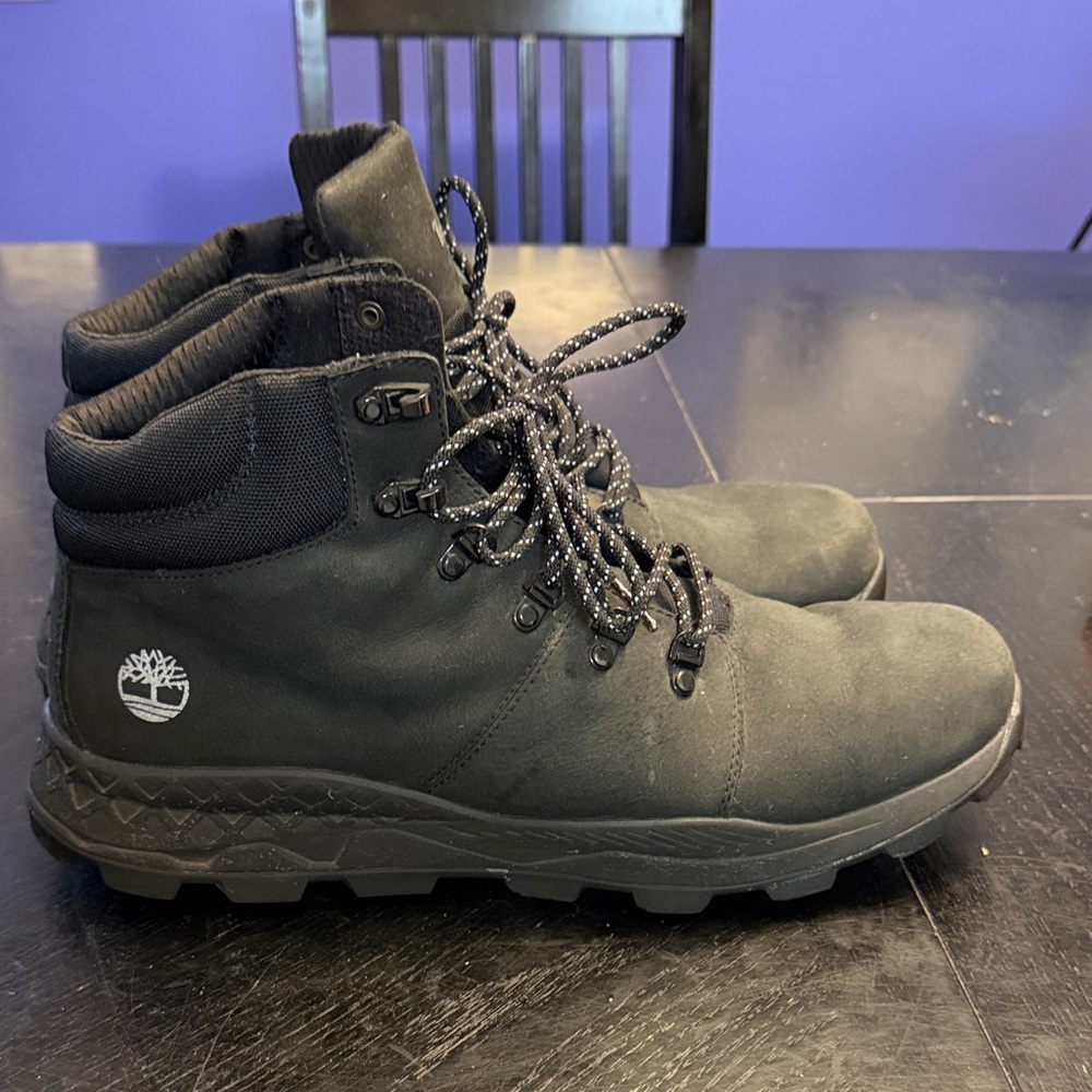 Timberland Men's Black Lace-Up Brooklyn hiker Waterproof Boots
